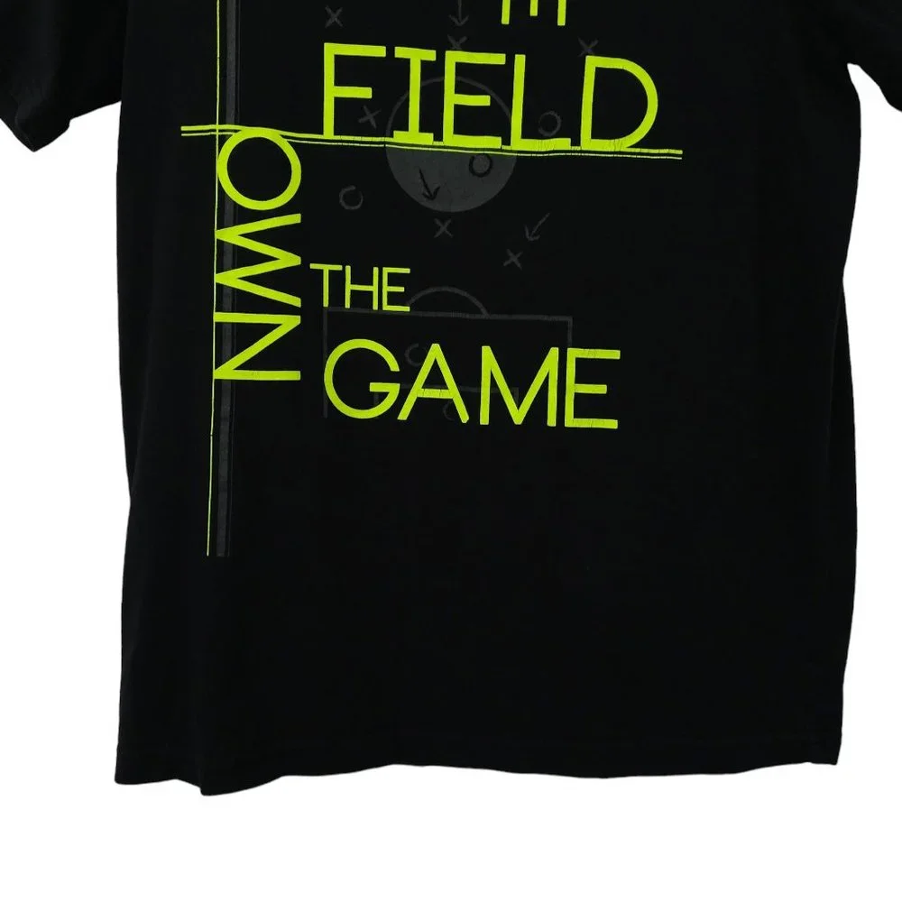 Xersion Black Neon Green Tee T Shirt Boys Size L Rule The Field Own The Game - Picture 9 of 15